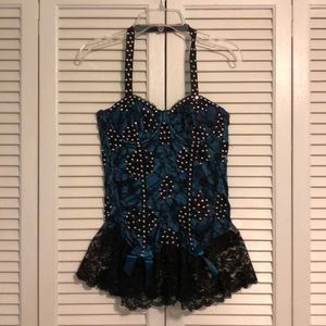 FULLY RHINESTONED DANCE COSTUME TOP